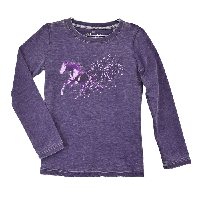 Toddler Cowgirl Hardware Purple Butterfly Horse Long Sleeve Tee from Cowboy Hardware