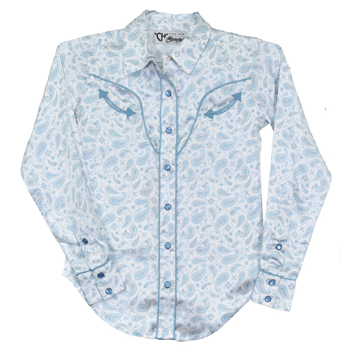 Toddler Girl's CH Blue "Bandana Paisley" Long Sleeve Western Shirt from Cowboy Hardware