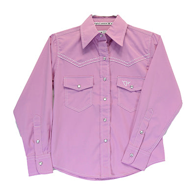 Toddler Girl's CH Pink "Solid" Long Sleeve Western Shirt from Cowboy Hardware