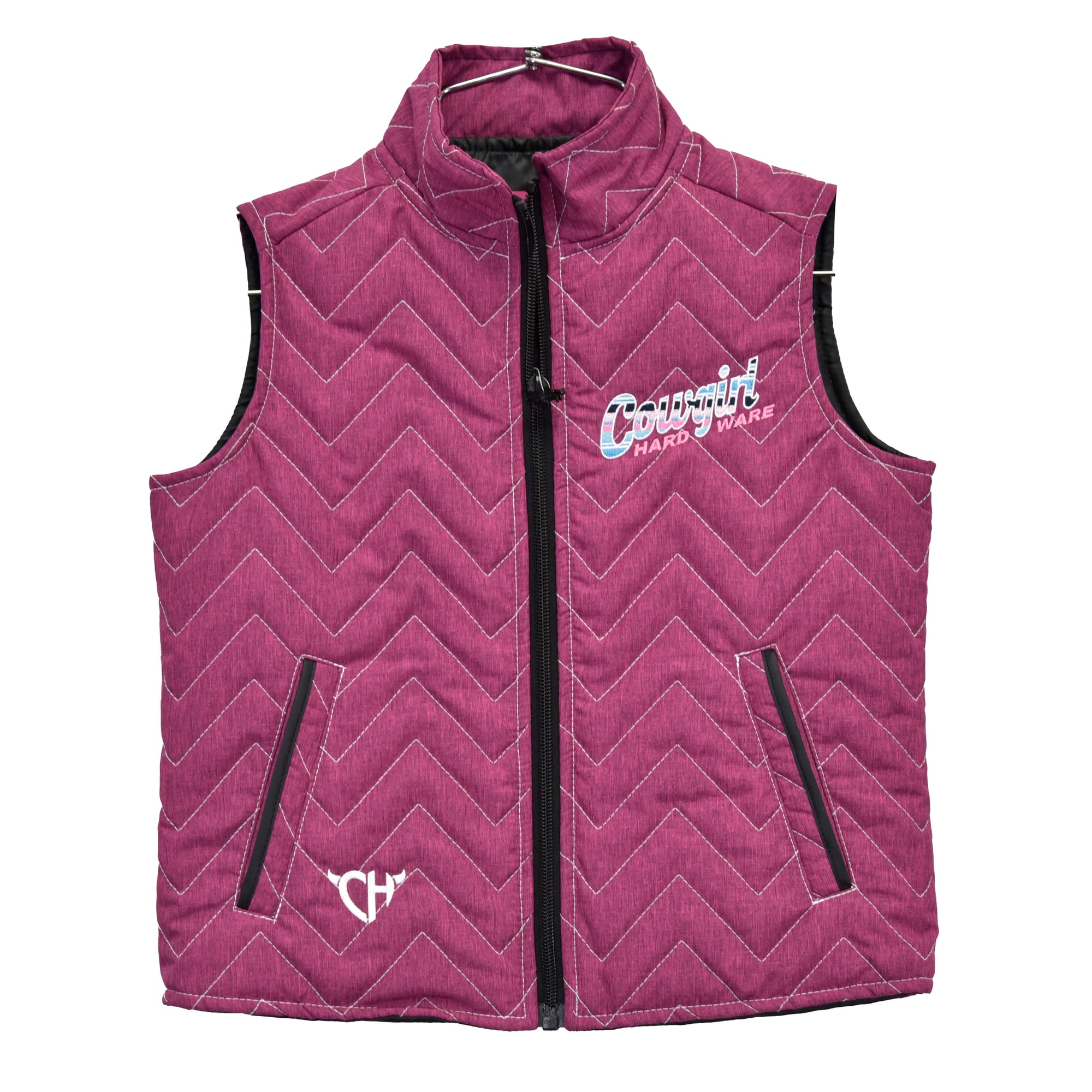 Toddler Girl's Cowgirl Hardware Berry Pink Sassy Cowgirl Quilted Vest from Cowboy Hardware