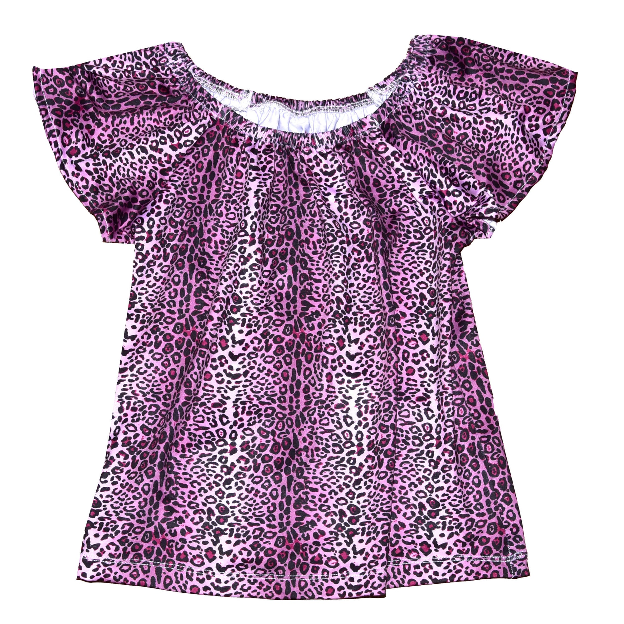 Toddler Girl's Cowgirl Hardware Pink Mini-Leopard Flutter Short Sleeve Top from Cowboy Hardware