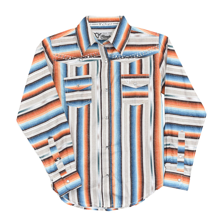 Toddler Girl's Sunset "Serape Softstyle" Long Sleeve Western Shirt from Cowboy Hardware