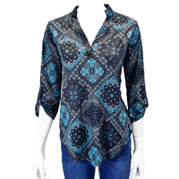 Women's Bandana HiLo 3/4 Sleeve Top from Cowboy Hardware