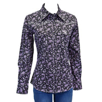 Women's CH Black "Bandana Paisley" Long Sleeve Western Shirt from Cowboy Hardware