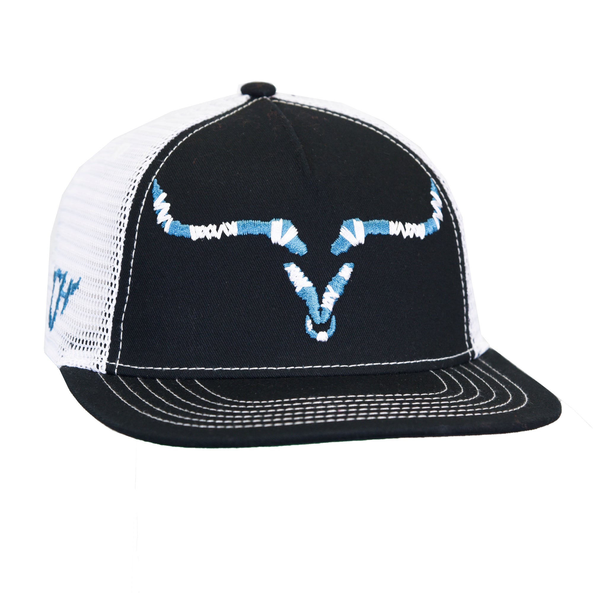 Women's CH Black "Flower Skull" Baseball Cap from Cowboy Hardware