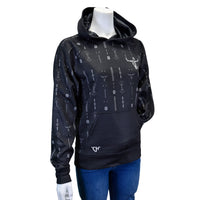 Women's CH Black "Skull Aztec" Fleece Hoodie from Cowboy Hardware