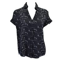 Women's CH Black "Skull Collared" Short Sleeve Shirt from Cowboy Hardware