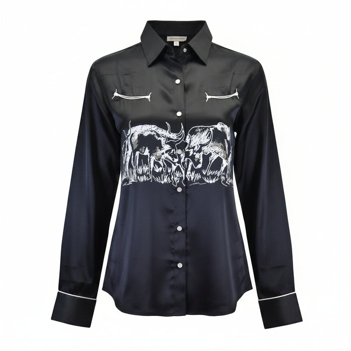 Women’s CH Black “Cattle Herd” Long Sleeve Western Shirt from Cowboy Hardware