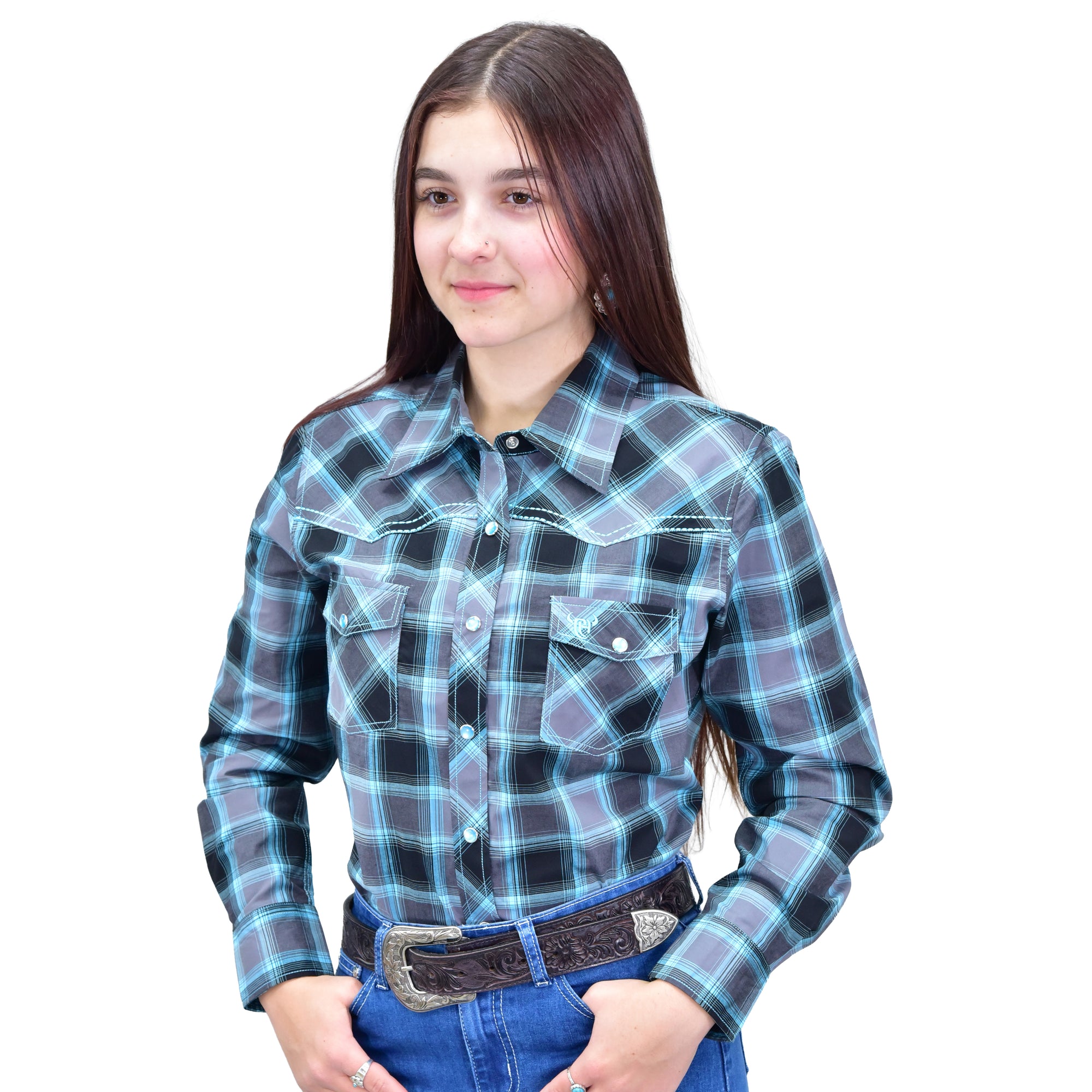 Women's CH Black "Hombre" Long Sleeve Western Shirt from Cowboy Hardware