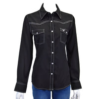Women’s CH Black “Skull & Roses” Long Sleeve Western Shirt from Cowboy Hardware