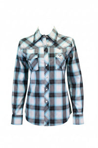 Women's CH Chocolate & Turquoise "Hombre" Long Sleeve Western Shirt from Cowboy Hardware