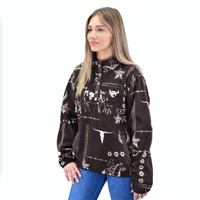 Women's  CH Dark Brown "Western Liberty" Polar Fleece Cadet from Cowboy Hardware