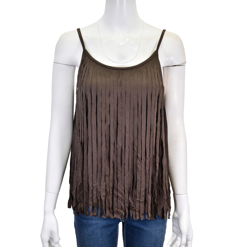Women's CH Dark Chocolate "Faux Suede" Fringe Camisole from Cowboy Hardware