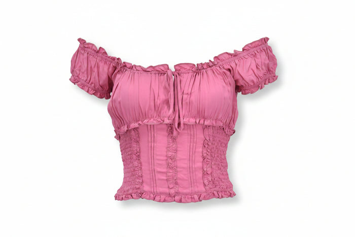 Women's CH Desert Rose "Ruffle Sleeve" Short Sleeve Smock Top from Cowboy Hardware