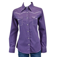Women’s CH Purple “Circle Star” Long Sleeve Western Shirt from Cowboy Hardware
