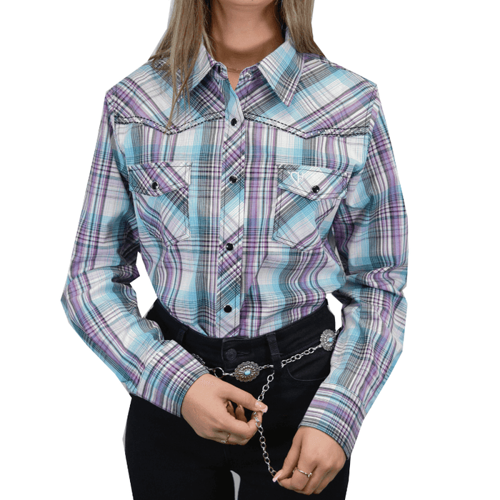 Women's CH Purple "Shedua" Long Sleeve Western Shirt from Cowboy Hardware
