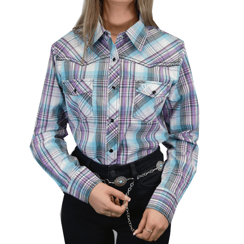 Women's CH Purple "Shedua" Long Sleeve Western Shirt from Cowboy Hardware
