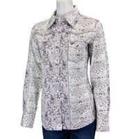 Women’s CH Purple “Vine Floral” Long Sleeve Western Shirt from Cowboy Hardware