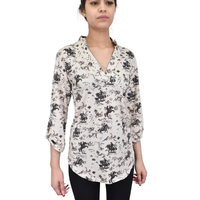 Women's CH Tan "Desert Cowpoke" 3/4 Sleeve Hi/Lo Blouse from Cowboy Hardware