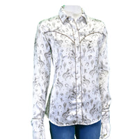 Women's CH "Buck N Boots" Cream Long Sleeve Western Shirt from Cowboy Hardware