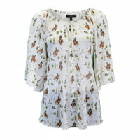 Women's CH "Desert Cowpoke" White 3/4 Sleeve Blouse from Cowboy Hardware