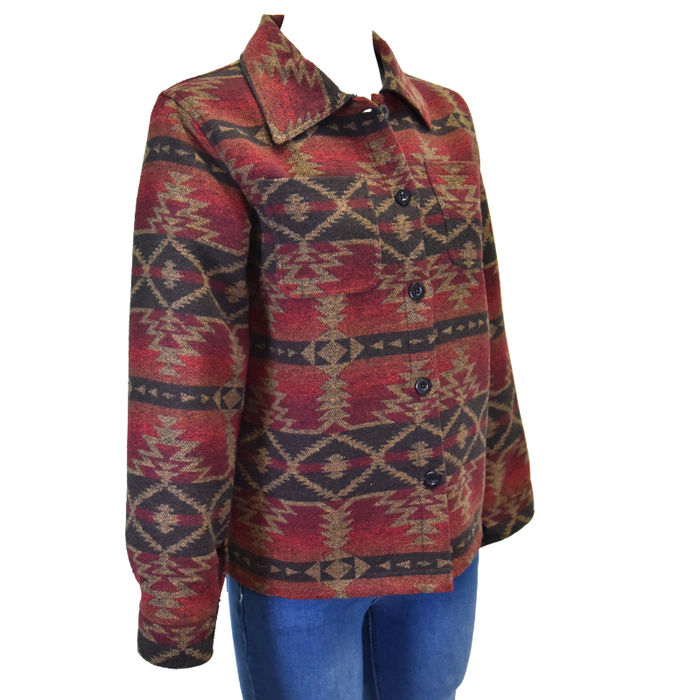 Women's CH "Wool Button-Up" Chili Red Jacket from Cowboy Hardware