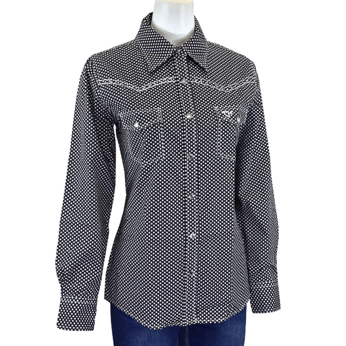 Women's Cowgirl Hardware Black Donut Long Sleeve Western Shirt from Cowboy Hardware