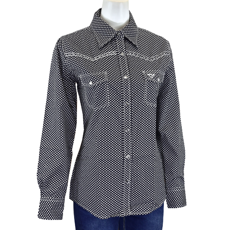 Women's Cowgirl Hardware Black Donut Long Sleeve Western Shirt from Cowboy Hardware