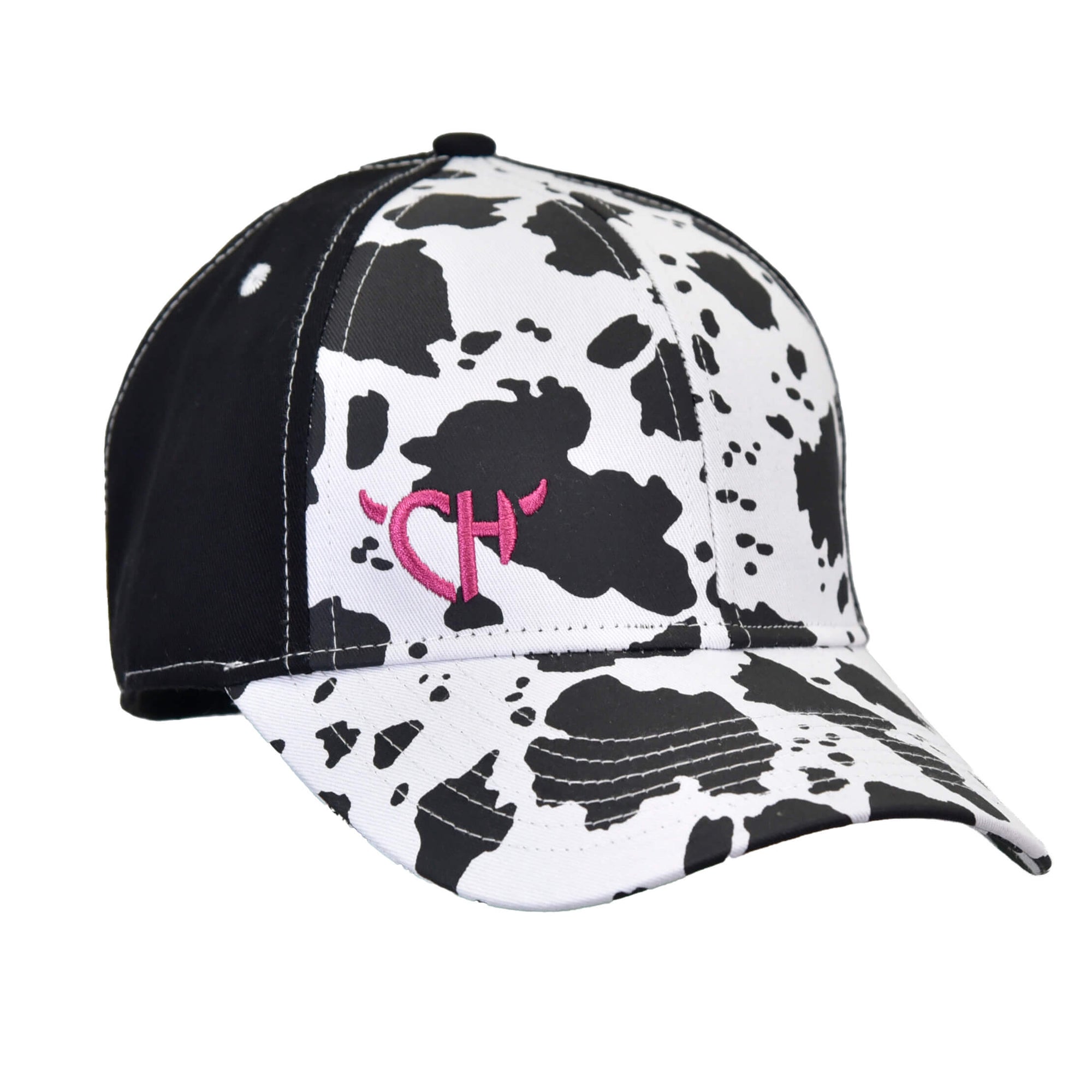Women's Cowgirl Hardware Black "CH Cow Print" Cap from Cowboy Hardware
