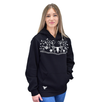 Women's Cowgirl Hardware Black "Emb Roses" Fleece Hoody from Cowboy Hardware