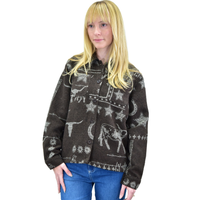 Women's Cowgirl Hardware Dark Brown "Western Liberty" Wool Jacket from Cowboy Hardware