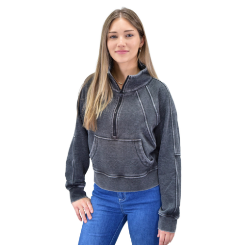 Women's Cowgirl Hardware Heather Black "Sporty" Fleece Cadet from Cowboy Hardware
