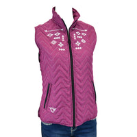 Women's Cowgirl Hardware Purple and White Aztec Cactus Quilted Vest from Cowboy Hardware