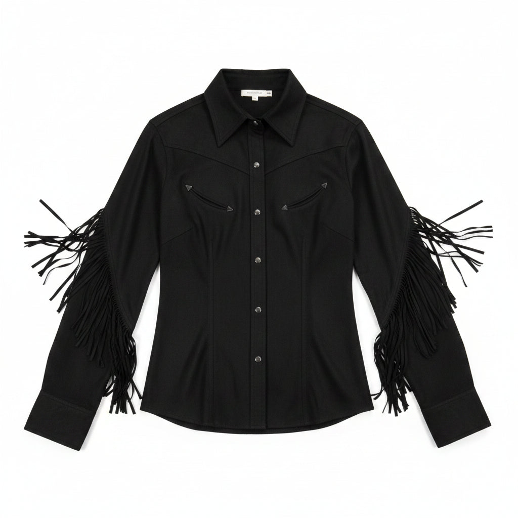 Women's CH Black "Fringe Sleeve" Jacket from Cowboy Hardware