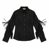 Women's CH Black "Fringe Sleeve" Jacket from Cowboy Hardware
