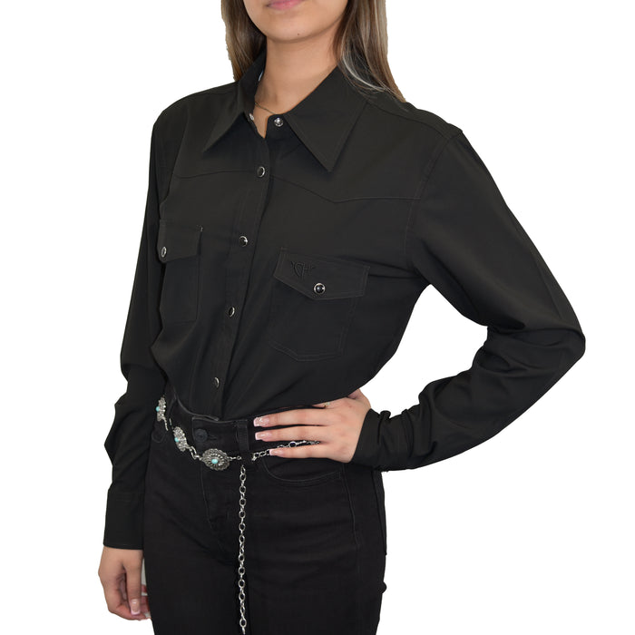 Women's CH Black " Solid" Long Sleeve Western Shirt from Cowboy Hardware
