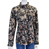 Women's CH Black "Wild Flower" Long Sleeve Western Shirt from Cowboy Hardware