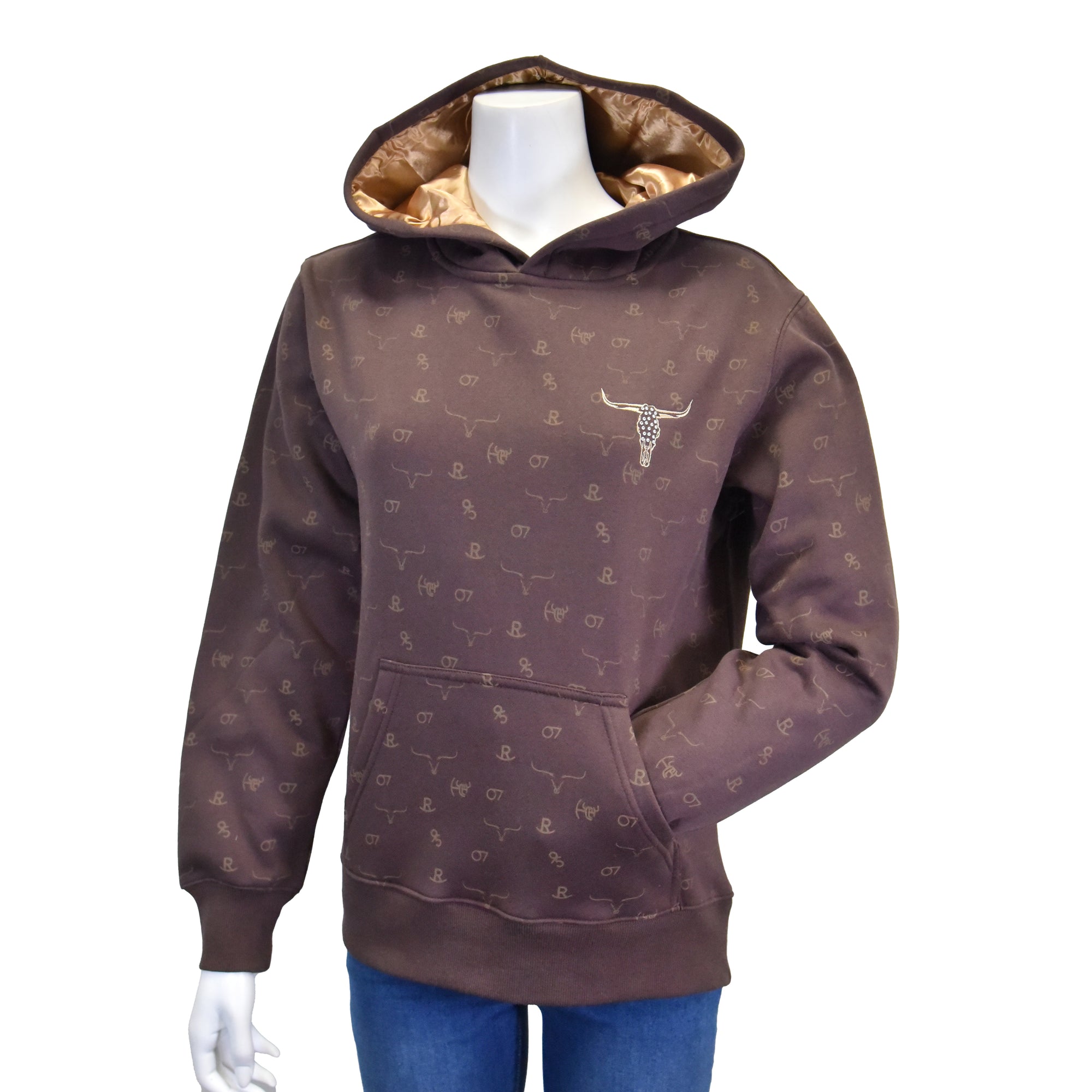 Women's CH Dark Chocolate "Branding Irons" Fleece Hoodie from Cowboy Hardware
