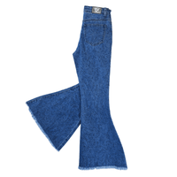 Women's CH Medium Washed "Tooled with Navy" Flare Leg Jeans from Cowboy Hardware