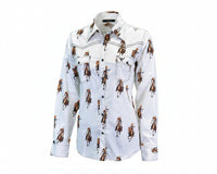 Women's CH White "Vintage Cowgirl" Long Sleeve Western Shirt from Cowboy Hardware
