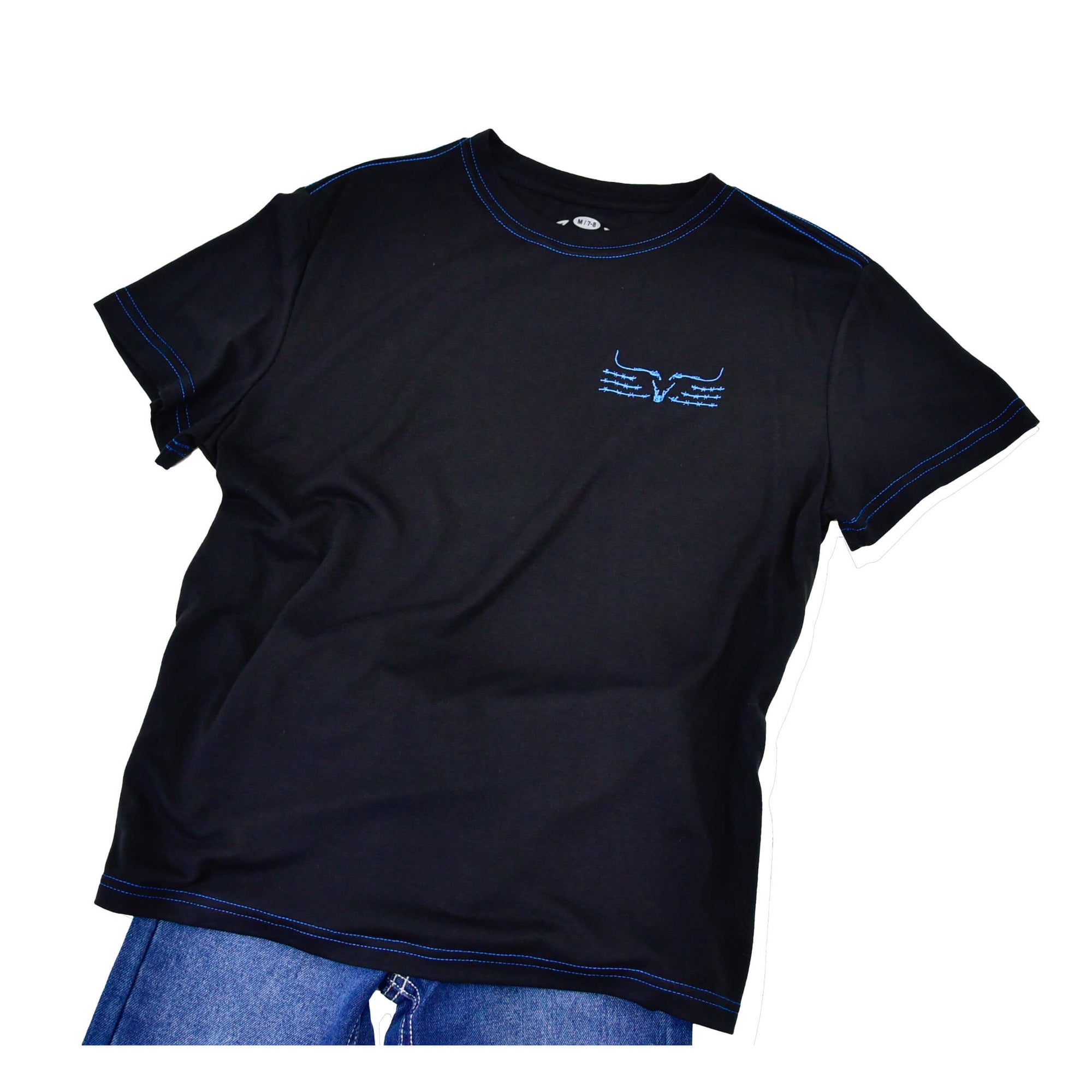 Youth Boy's Black "Ghost Skull" Premium Short Sleeve T-Shirt from Cowboy Hardware