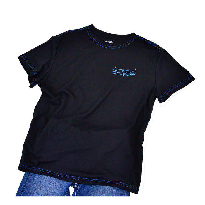 Youth Boy's Black "Ghost Skull" Premium Short Sleeve T-Shirt from Cowboy Hardware