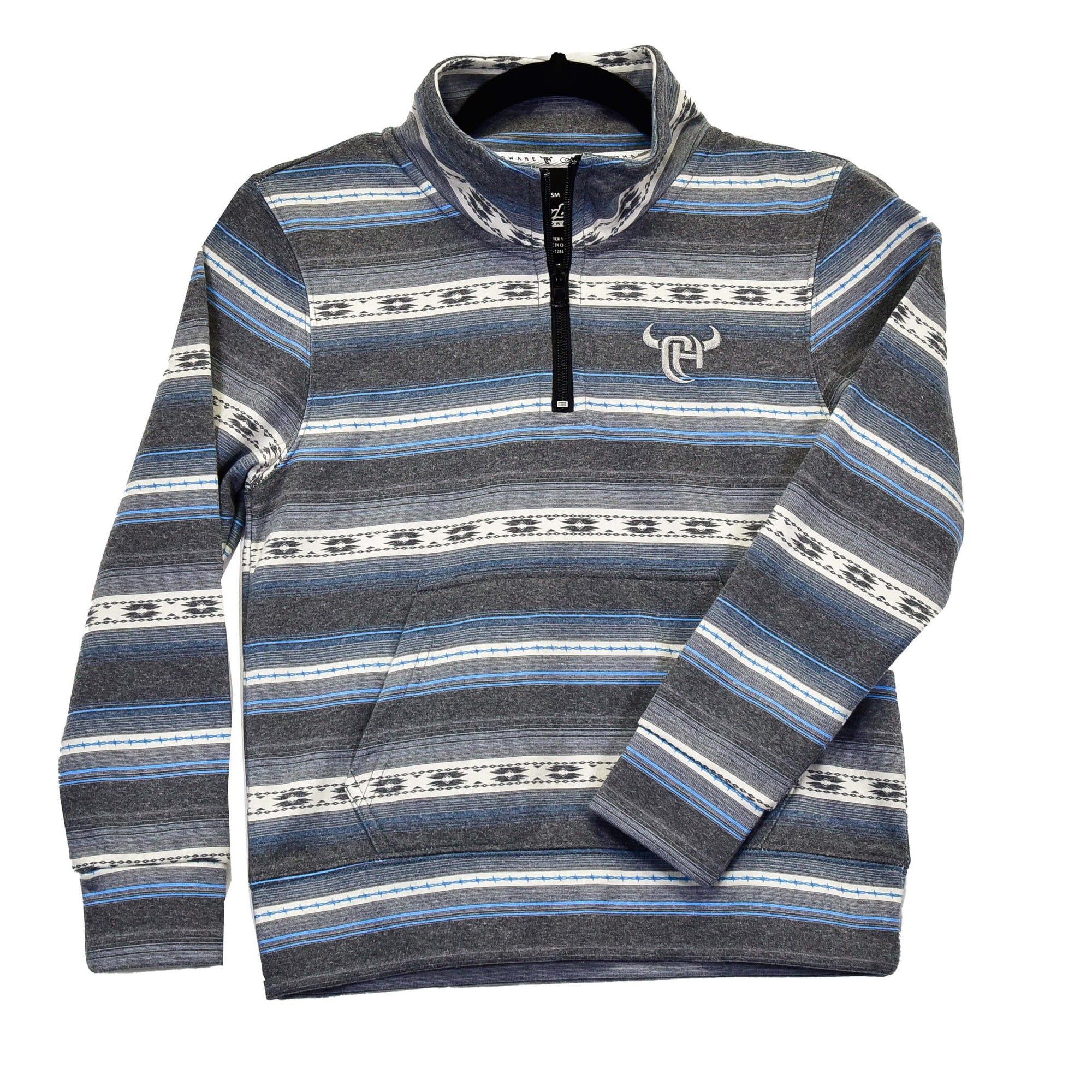 Youth Boy's Black "Striped Serape" Fleece Cadet from Cowboy Hardware