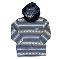 Youth Boy's Black "Striped Serape" Fleece Hoodie from Cowboy Hardware