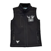 Youth Boy's Black "Skull Flag" Polyshell Vest from Cowboy Hardware