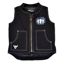 Youth Boy's Black "Triple Skull" Canvas Vest from Cowboy Hardware