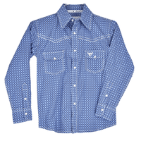 Youth Boy's Blue "Twisted Adobe" Long Sleeve Western Shirt from Cowboy Hardware