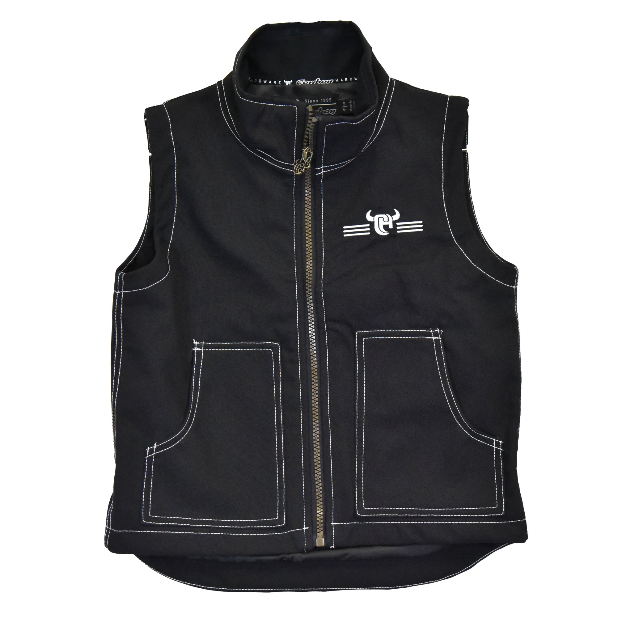 Youth Boy's CH Black "Bar CH" Tech Vest from Cowboy Hardware