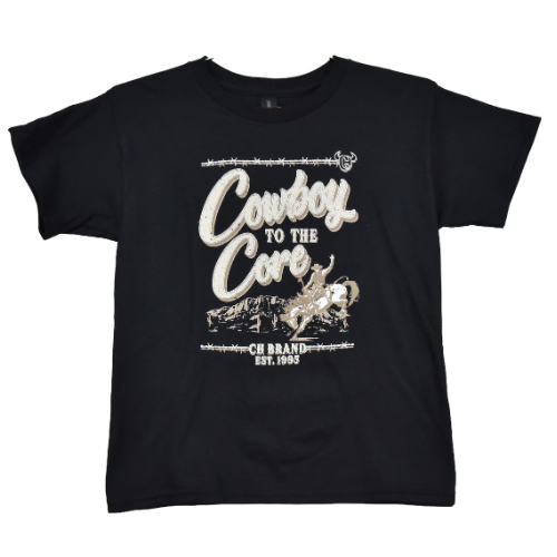 Youth Boy's CH Black "Cowboy to the Core" Short Sleeve T-Shirt from Cowboy Hardware