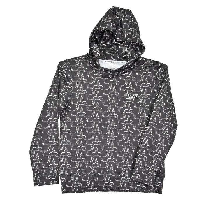 Youth Boy's CH Black "Hombre Skull" Athletic Hoody from Cowboy Hardware